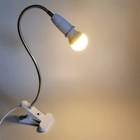 TIMESETL Klipsová LED lampa s päticou E27, 2 ks, 360° otočná stolová lampa s husím krkom, klipom a zástrčkou, bez žiarovky 7