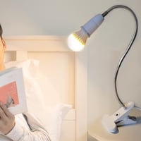 TIMESETL Klipsová LED lampa s päticou E27, 2 ks, 360° otočná stolová lampa s husím krkom, klipom a zástrčkou, bez žiarovky 5