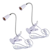 TIMESETL Klipsová LED lampa s päticou E27, 2 ks, 360° otočná stolová lampa s husím krkom, klipom a zástrčkou, bez žiarovky 1