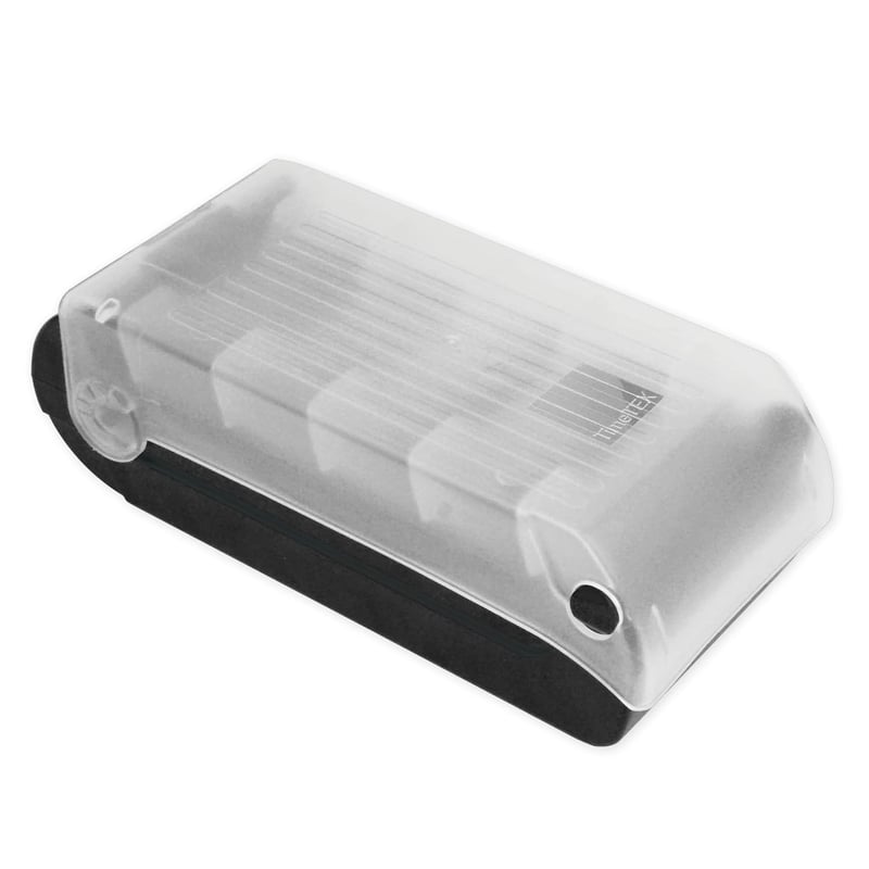 TimeTEX A8 indexdoboz 5 rekesszel, félátlátszó műanyag, 20x9x6,5 cm - fekete