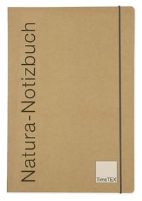 Zápisník TimeTEX Natura A4 Plus, 198 strán, s obalom z prírodného kartónu, úplne ploché otváranie 1