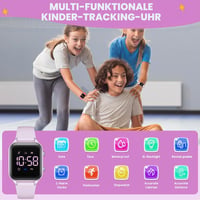 Ceas digital pentru copii Timever pentru fete și băieți – Roz-Violet, cu pedometru, măsurarea distanței, alarmă dublă, pentru vârste între 5-14 ani 2