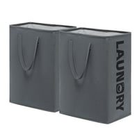 Coș de rufe pliabil TIMEYARD 75L - Set de 2 bucăți, coș de rufe de dimensiuni mari, gri 1