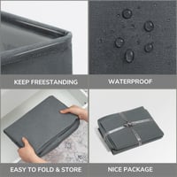 Coș de rufe pliabil TIMEYARD 75L - Set de 2 bucăți, coș de rufe de dimensiuni mari, gri 4