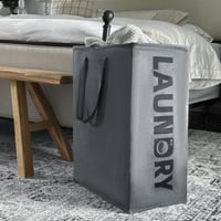 Coș de rufe pliabil TIMEYARD 75L - Set de 2 bucăți, coș de rufe de dimensiuni mari, gri 6