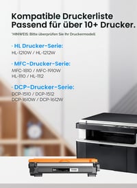 Timink TN1050 Čierny toner 2 ks - Kompatibilný s Brother HL-1210W DCP-1612W MFC-1910W DCP-1610W HL-1212W HL-1110 DCP-1510 DCP-1512 DCP-1610 MF 3