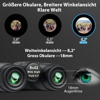Timorn 8x42 HD Távcső Éjszakai Látással - Vízálló, Könnyű Távcső Vadászathoz, Madarászáshoz, Túrázáshoz - Hordtáskával és Mobiladapterrel 4