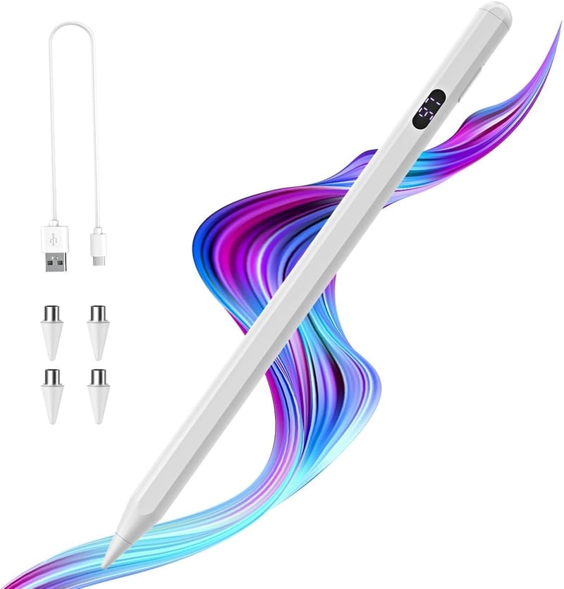 TiMOVO Érintőképernyős Stylus Toll - Gyorstöltős, iPad/iPhone/Android Kompatibilis, LED Töltésjelzővel, Mágneses Rögzítéssel, 8 Órás Üzemidő