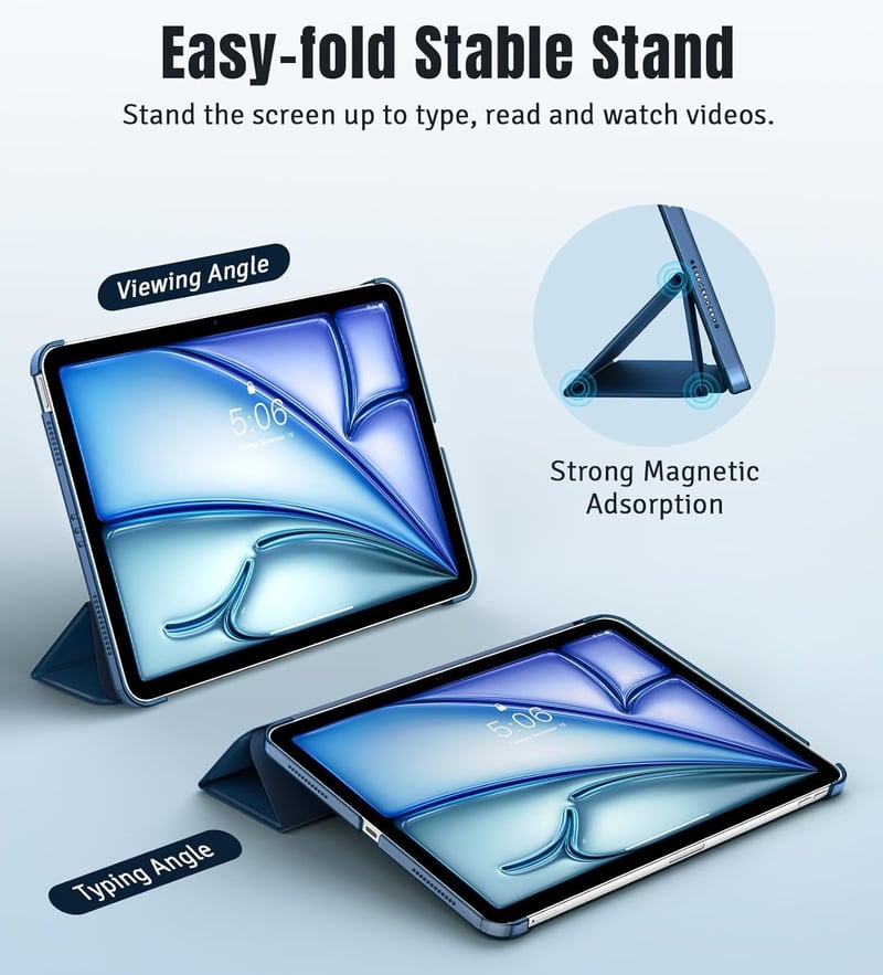 TiMOVO iPad Air 11" és 10.9" Slim Védőtok Átlátszó Háttal Abyss Blue - A-Abyss Blue