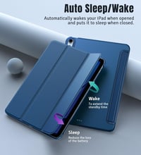 TiMOVO iPad Air 11" és 10.9" Slim Védőtok Átlátszó Háttal Abyss Blue - A-Abyss Blue 7
