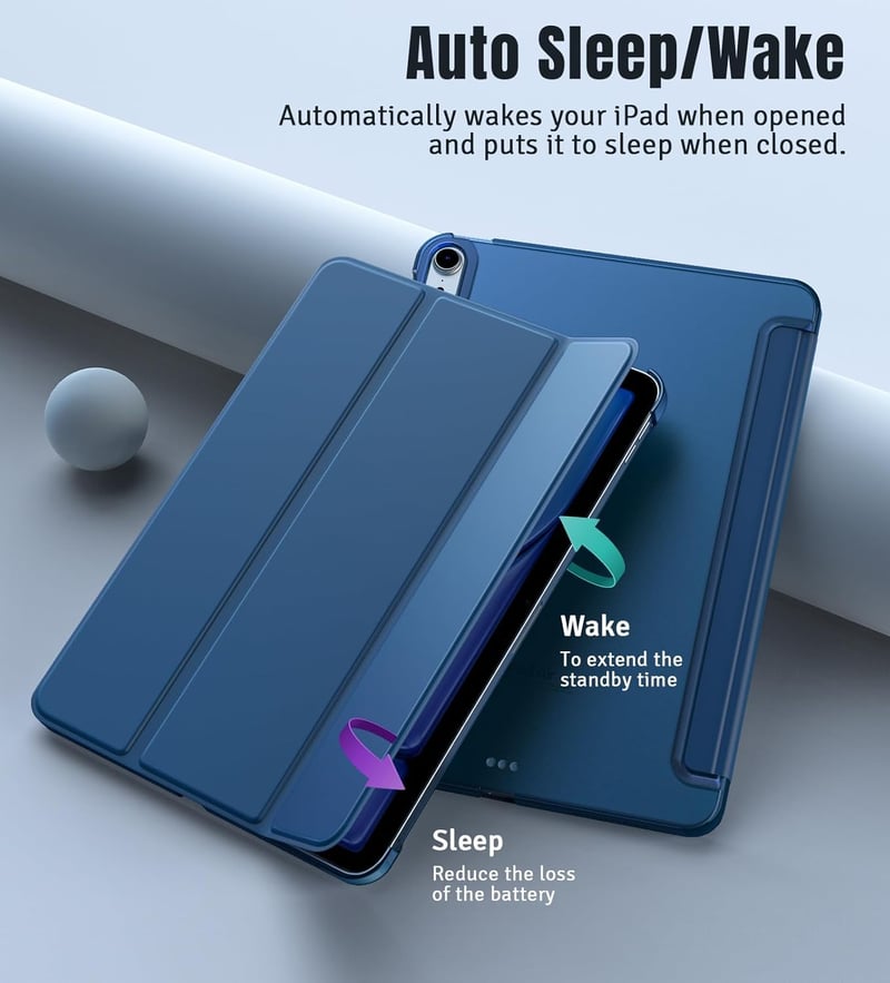 TiMOVO iPad Air 11" és 10.9" Slim Védőtok Átlátszó Háttal Abyss Blue - A-Abyss Blue