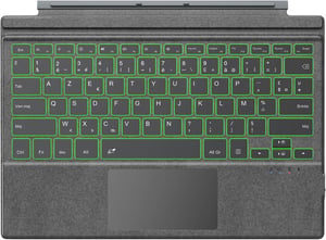 TiMOVO bežična Bluetooth tipkovnica sa 7 boja LED pozadinskog osvjetljenja, AZERTY raspored, za Microsoft Surface Pro 7/6/4/3