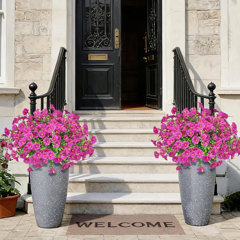 TINA Művirág 9 csomag UV-álló kültéri balkon dekoráció időjárásálló - 9 Bundles Fuchsia