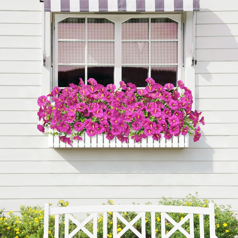 TINA Művirág 9 csomag UV-álló kültéri balkon dekoráció időjárásálló - 9 Bundles Fuchsia