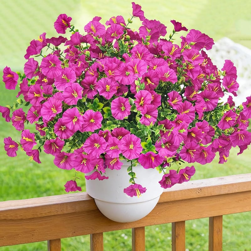 TINA Művirág 9 csomag UV-álló kültéri balkon dekoráció időjárásálló - 9 Bundles Fuchsia