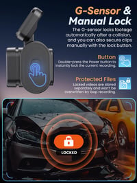 Cameră auto de bord TINAZEOK C3 4K + 1080P, față și spate, card SD 64GB, Wi-Fi 5GHz, vedere pe timp de noapte, monitorizare parcare 24H, senzor G, WDR, unghi vizual 170° 4