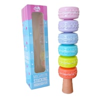 Sada zvýrazňovačov Tinc Macaron, 5 ks – Stohovateľná veža v žiarivých farbách – Školské a kancelárske potreby – Viacfarebné 5