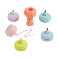 Sada zvýrazňovačov Tinc Macaron, 5 ks – Stohovateľná veža v žiarivých farbách – Školské a kancelárske potreby – Viacfarebné 4