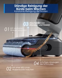 Tineco Floor ONE i5 Stretch bežični usisavač i perač podova, 20 kPa, nagib od 180°, čišćenje rubova s obje strane, 30 minuta rada 4