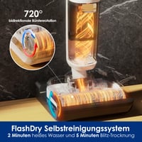 Aspirator umed-uscat Tineco Floor One Stretch S6, 20 kPa, design plat la 180°, aparat de curățat pardoseli 6