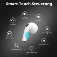 Bezdrôtové slúchadlá TINGCHUAN, Bluetooth 5.3 In-Ear headset, mikrofón s potlačením hluku, 48-hodinové HiFi stereo, vodoodolnosť IP7, dotykové ovládanie, kompatibilné s iPhone a Android 3