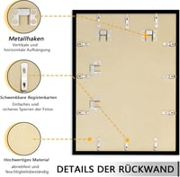 Tinkeps 3 db fekete fa képkeret csomag 50x70 cm 70x50 cm fényképhez poszterhez, álló és fekvő változat 7