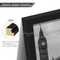 Tinkeps Képkeret 50x70 cm Fekete MDF Fali Poszter és Fotókeret Törhetetlen Akril Üveggel Álló és Fekvő Elhelyezéshez 2