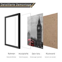 Tinkeps Képkeret 50x70 cm Fekete MDF Fali Poszter és Fotókeret Törhetetlen Akril Üveggel Álló és Fekvő Elhelyezéshez 3