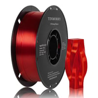 TINMORRY Rapid PETG-Eco filament pre 3D tlač, 1,75 mm, transparentná červená, 1 kg, vysokorýchlostná tlač 300 mm/s, kompatibilný s Bambu Lab, Creality K1C, FLASHFORGE, Anycubic 1
