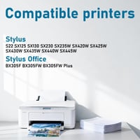 Tinnee T1285 9-dielne multipack balenie atramentových kaziet pre Epson T1281 T1282 T1283 T1284 Stylus SX230 SX420W SX425W BX305FW SX440W SX445W azúrová, purpurová 5