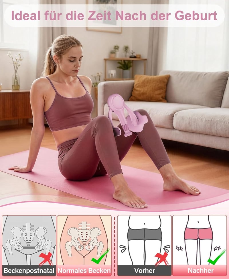 TINRIEF Combifitnessgerät Oberschenkeltrainer Beckenboden Trainingsgerät 6.8-31.8kg Widerstandsband
