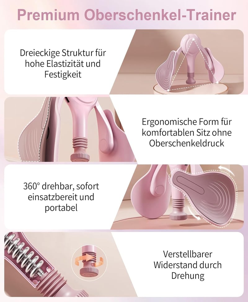 TINRIEF Combifitnessgerät Oberschenkeltrainer Beckenboden Trainingsgerät 6.8-31.8kg Widerstandsband