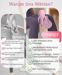 TINRIEF Combifitnessgerät Oberschenkeltrainer Beckenboden Trainingsgerät 6.8-31.8kg Widerstandsband 7