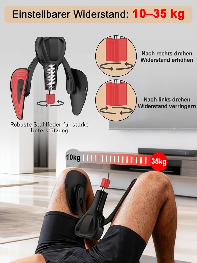 TINRIEF Medencepadló Erősítő Comb Tréner 35kg Állítható Kúp Otthoni Regenerációhoz Nőknek és Férfiaknak - Black