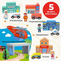 Tiny Land 110 darabos fa vonatszett gyerekeknek 3-7 év 5