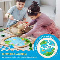 Tiny Land 110 darabos fa vonatszett gyerekeknek 3-7 év 4