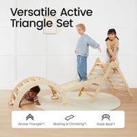 Tiny Land 3 az 1-ben Montessori Kletterdreieck Összecsukható Fa Mászóka 2-6 Éves Gyerekeknek 2