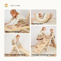 Tiny Land 3 az 1-ben Montessori Kletterdreieck Összecsukható Fa Mászóka 2-6 Éves Gyerekeknek 4