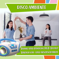 TinyGeeks CD lejátszó FM rádióval, hangszóróval, elemekkel - Kék boombox 4