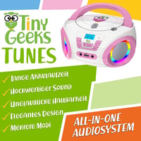 TinyGeeks Gyerek Boombox CD Lejátszó FM Rádió Beépített Hangszóróval Rózsaszín 2