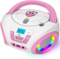TinyGeeks Gyerek Boombox CD Lejátszó FM Rádió Beépített Hangszóróval Rózsaszín 1