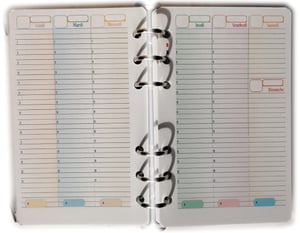 Rezerve Organizator Jurnal tipome - A6 Personal 10x17 cm - 52 de săptămâni - Agendă - Limba franceză