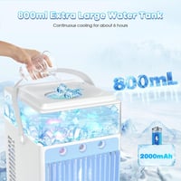 Aparat de aer condiționat portabil 5 în 1 Tiptop Home cu control prin aplicație, ventilator personal cu rezervor de apă de 800 ml, 3 trepte de viteză, 3 moduri de umidificare, pentru birou 2