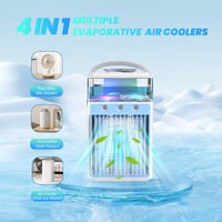 Aparat de aer condiționat portabil 5 în 1 Tiptop Home cu control prin aplicație, ventilator personal cu rezervor de apă de 800 ml, 3 trepte de viteză, 3 moduri de umidificare, pentru birou 5