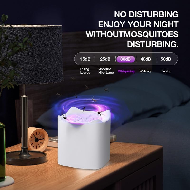 Tiptop Home Elektromos Rovarcsapda - UV Fényes Szúnyogirtó, Légycsapda, Éjszakai Fény, USB-s, Konyha, Hálószoba, Iroda Használatra, Fehér