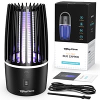 Tiptop Home Elektrický lapač komárov 4000 mAh USB nabíjateľná lampa proti hmyzu, lapač múch, vnútorná a vonkajšia hubička škodcov s návnadou 9