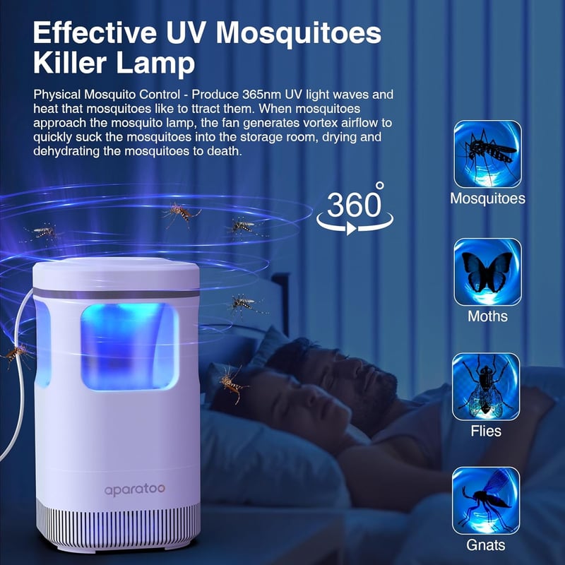 Tiptop Home Elektromos Szúnyogcsapda UV Fénnyel USB Töltéssel Otthonhoz