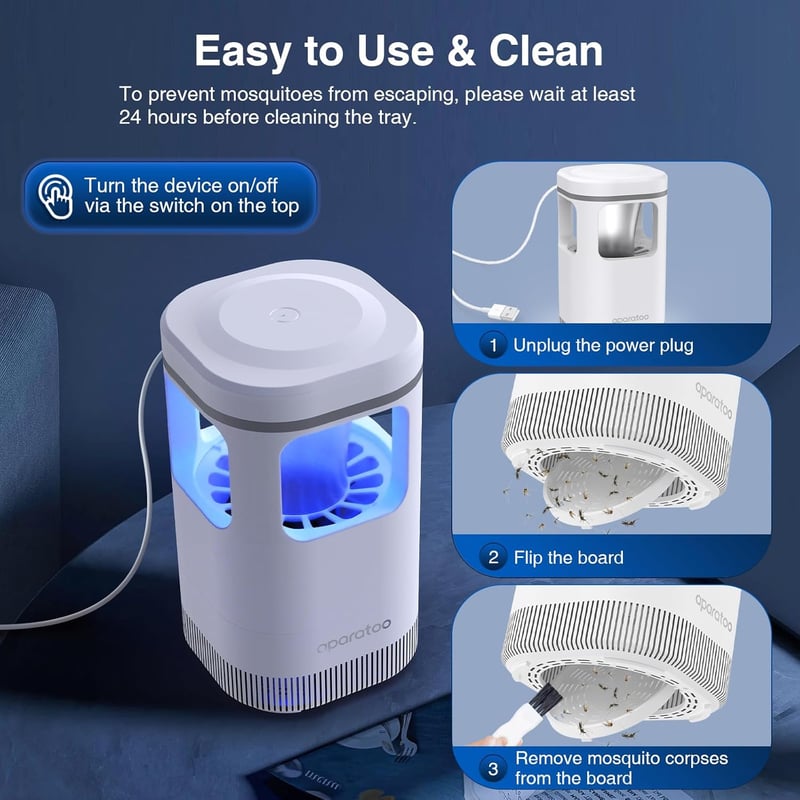 Tiptop Home Elektromos Szúnyogcsapda UV Fénnyel USB Töltéssel Otthonhoz