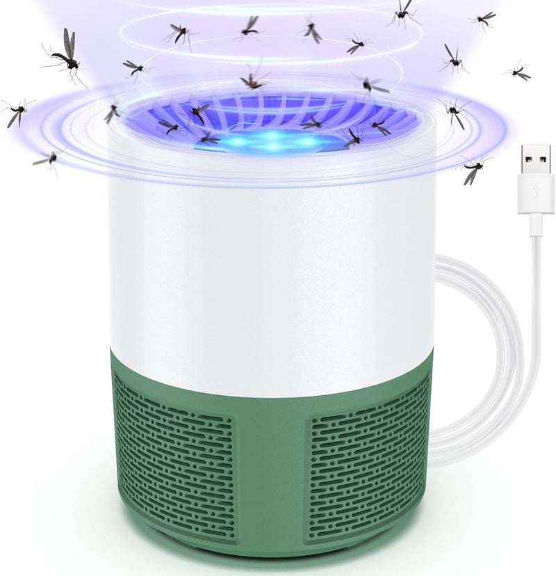 Tiptop Home USB Elektromos Rovarcsapda - UV Fényes Szúnyog- és Légyirtó Lámpa, Hordozható, Csendes Működés, Konyhai, Beltéri és Kültéri Hasz