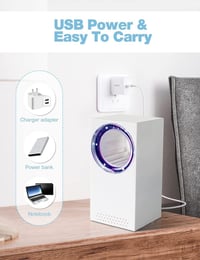 Lampă anti-țânțari electrică USB Tiptop Home cu lumină UV, distrugător de țânțari și muște 180° 7